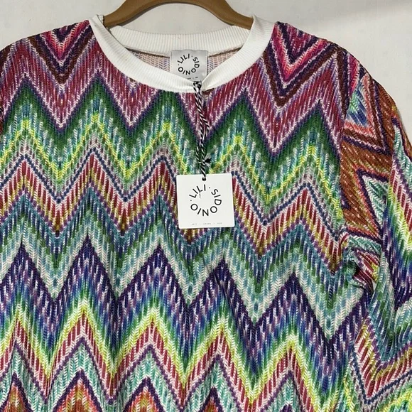 LILI SIDONIO Colorful Zigzag Patterned Sweater S - Picture 11 of 11